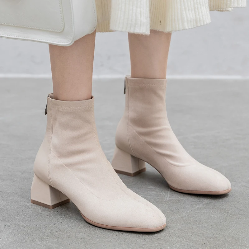 

2019 Women Side Zipper Martin Boots Comfortable Mid Heel Ankle Boots Fashion Warm Winter Shoes women autumn ankle boots 31-43