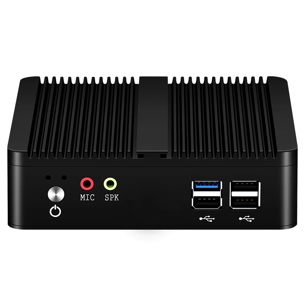 XCY fanless mini PC intel celeron J1900 okna 10 7 linux hubený klient minipc pfsense mikro lan levý bok lodi TV ploše počítač NUC