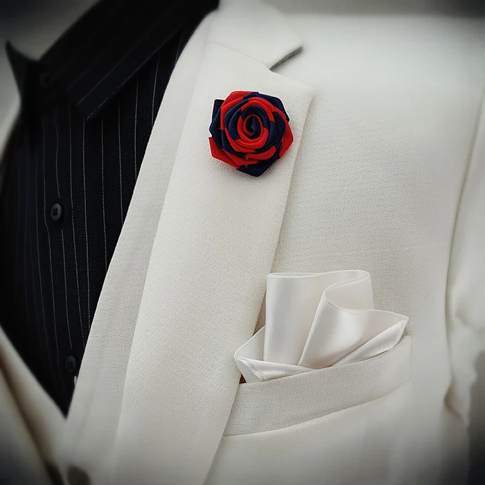 Flower Brooches Мужской женский нагрудный галстук на булавке брошь Карманный квадратный носовой платок Свадебный костюм вечерние пальто куртка платок броши в форме цветка розы корсаж - Цвет: Flower Brooches