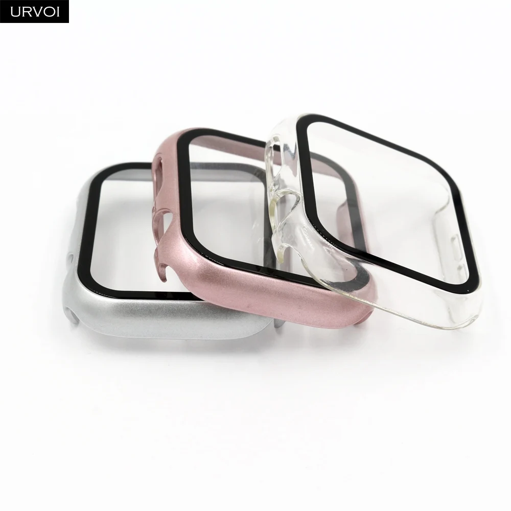 URVOI Matte Plastic Bumper with Tempered Glass for Smartwatch Protection
