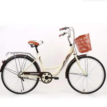 

Hot selling 24/26 inch beautiful and comfortable road bike with basket touring bicycles campus style ultra-light bicycle