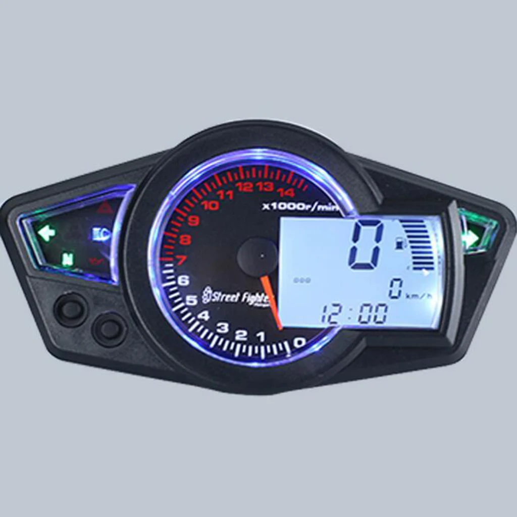 LCD Digital Motorcycle LED Speedometer Tachometer Odometer Gauge Universal