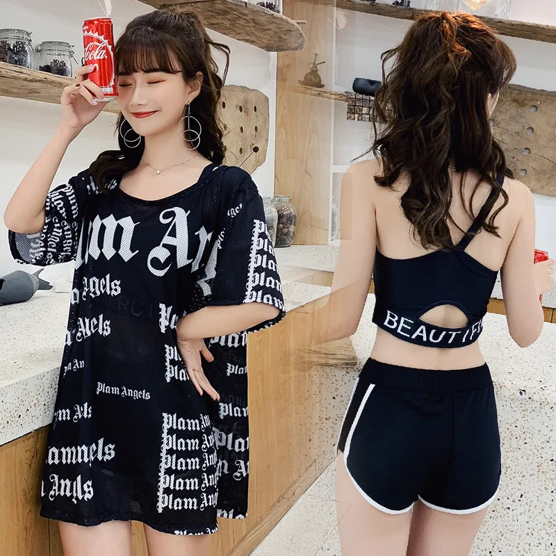

Two-piece Swimsuits Women's Three-piece Set Bikini Split Type Sports Students Belly Covering Slimming Conservative Hot Springs T