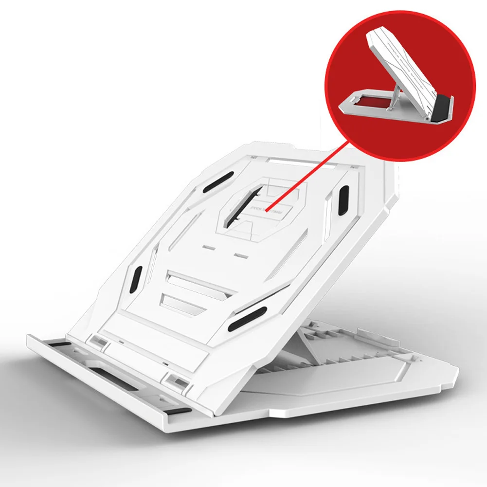 Adjustable Laptop Stand Computer Desk Tablet Notebook Holder Bracket Standing Desk Accessories JR Deals - Color: White No Turntable