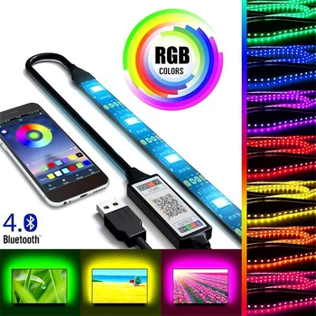 

USB LED Light Strip Bluetooth RGB 5050 TV Back Light Strip Smartphone Application Control For Indoor Decoration LED Light Strip