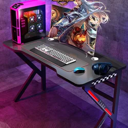 Grand tapis de Bureau noir pour ordinateur de jeu, barre Led sur pied, feuille scintillante, mobilier de Bureau moderne pour maison, OF50ZZ 