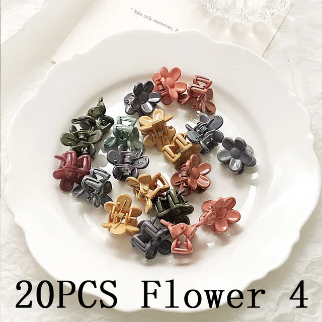 30/50PCS/Set Girls Cute Colorful Flower Star Mickey Small Hair Claws Kids Sweet Hairpins Hair Clips Fashion Hair Accessories 20pcs flower 4
