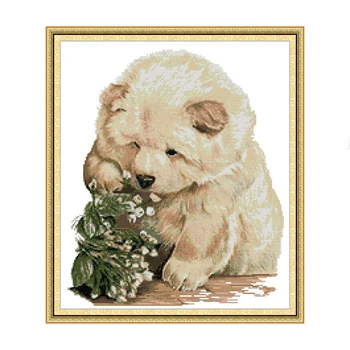 

Bear Chinese Cross-stitch Kits 14ct 11ct Counted Printed Canvas Cross Stitch Animal Pattern Embroidery Needlework Sets