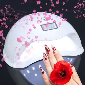 

48W Nail Lamp UV LED Light Nail Dryer sun5 Big Size for Dual Hands Gels Auto Sensor Bottom Tray LCD Display