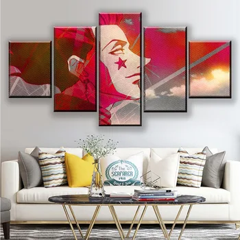 

5d Diamond Painting Hunter X Hisoka Wall Art Cross Stitch 5 Pcs Picture Anime Home Decal Room Decor Full Round Drill Embroidery