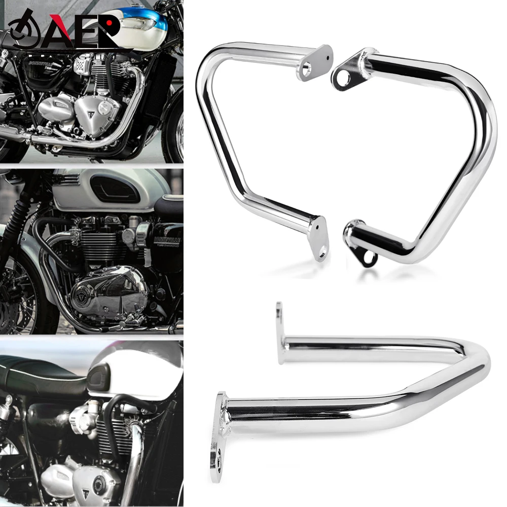 

Metal Bumper Engine Guard Crash Bars for Triumph Bonneville T100 T120 Bobber Thruxton 1200/R Street Cup/Twin 2016 - 2021 2022