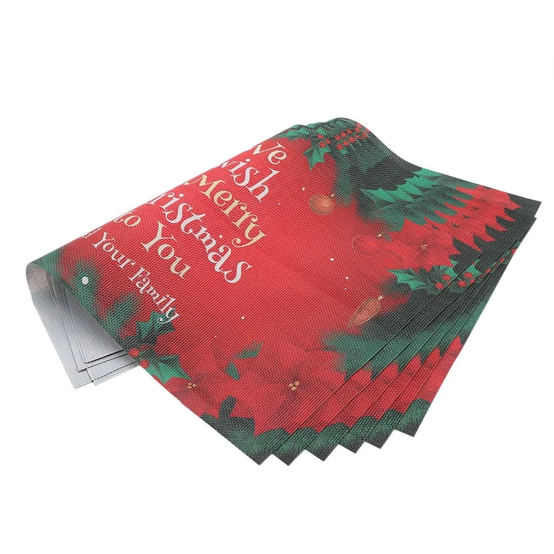 Botique-6Pcs, Рождественский коврик, коврик для столового стола, домашний Рождественский ужин, Декор, ПВХ, кофейная чаша, коврик