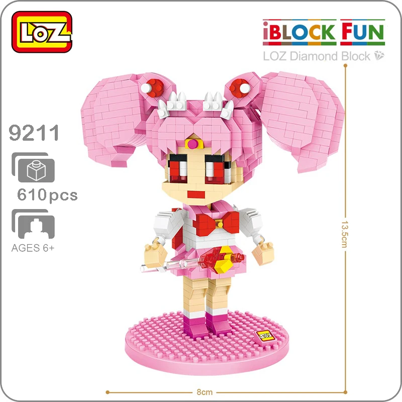 

LOZ Anime Sailor Moon Chibiusa Girl Figure Building Blocks 3D Model DIY Small Blocks Brick Assembly Toy for Children Gifts