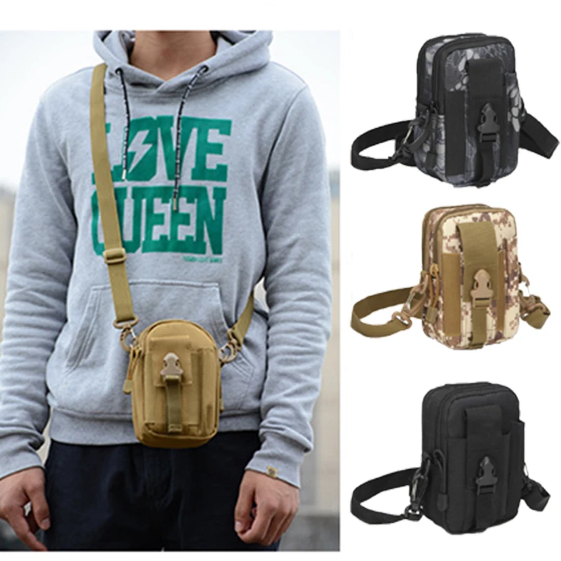 

Outdoor Shoulder Phone Bag Case Molle Tactical Pack EDC Bag Travel Waist Belt Phone Pouch with Strap Army Military Hunting Bag