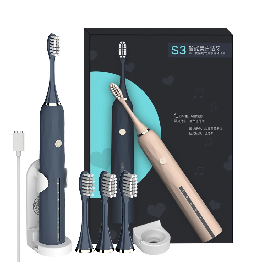 Hot 4 Modes Sonic Electric Toothbrush USB Rechargeable Ultra Sonic Teeth Brush Waterproof Tooth Whitening for Adults + 4 Heads Hot 4 Modes Sonic Electric Toothbrush USB Rechargeable Ultra Sonic Teeth Brush Waterproof Tooth Whitening for Adults + 4 Heads