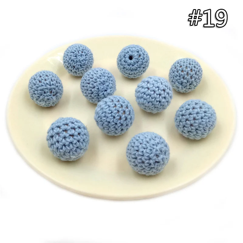 wood teether 19 5 шт. детский прорезыватель, вязаные крючком бусины, 16 мм, деревянный прорезыватель, подвесная детская коляска, аксессуары для детской коляски, зажим для пустышки, деревянная кукла младенца - Цвет: wood teether 19