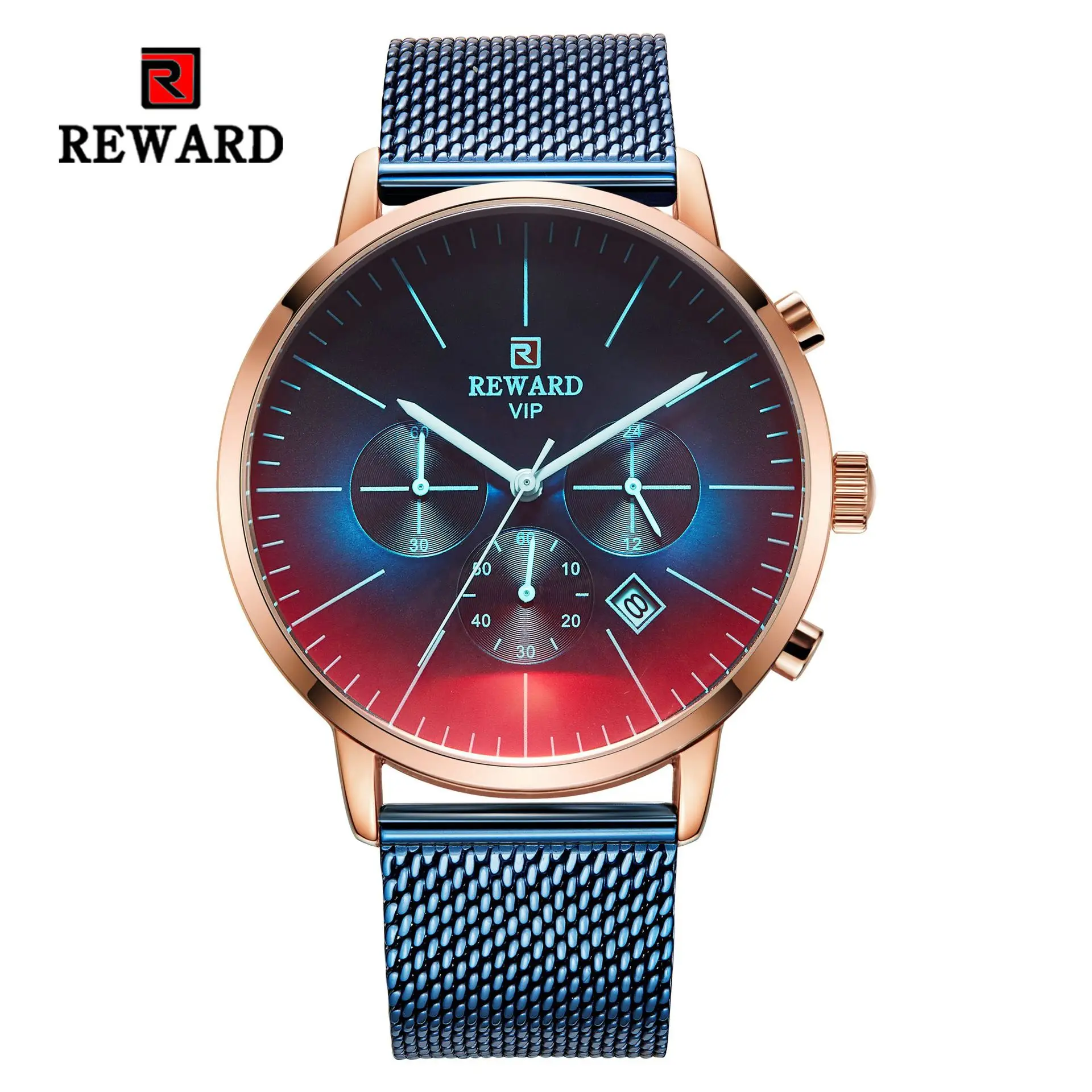 Модные мужские красочные спортивные водонепроницаемые часы из нержавеющей стали с сетчатым ремешком деловые наручные часы энергичные мужские цифровые наручные часы