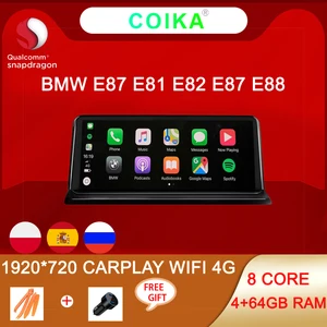Image 1 - Carplay – autoradio Android 10, 4 go/64 go, écran tactile 1920x720 IPS, WIFI, navigation GPS, 8 cœurs, système multimédia pour voiture BMW E87, E81, E82, E88 