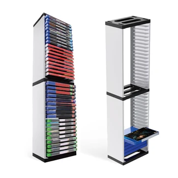 

For PS5 Dual Layer Game Disk Tower Storage Rack 36 Game Discs Holder Vertical Stand Disks Organizer For PS4 PS5 Switch XboxOne