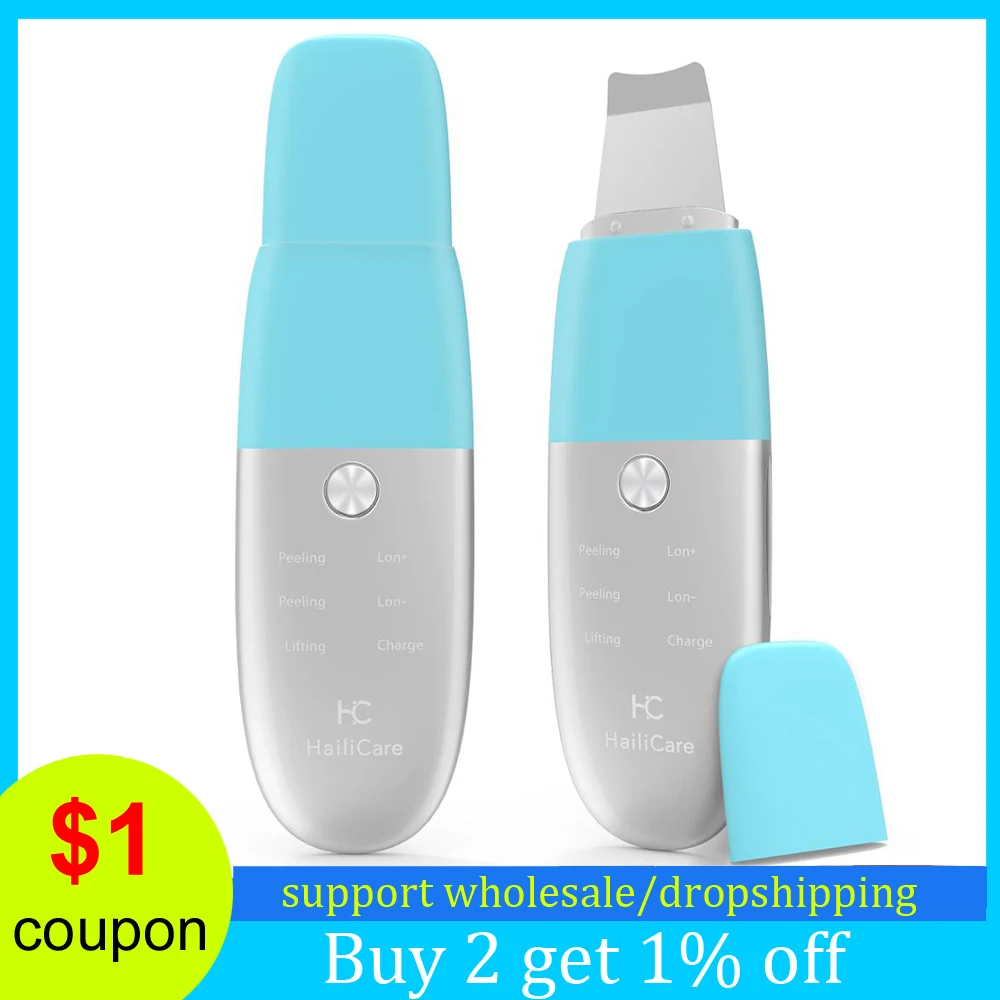 

Ultrasonic Face Skin Scrubber Peeling Machine Deep Remove Blackhead Acne Clean Pore Electric Facial Skin Scrubber Spatula