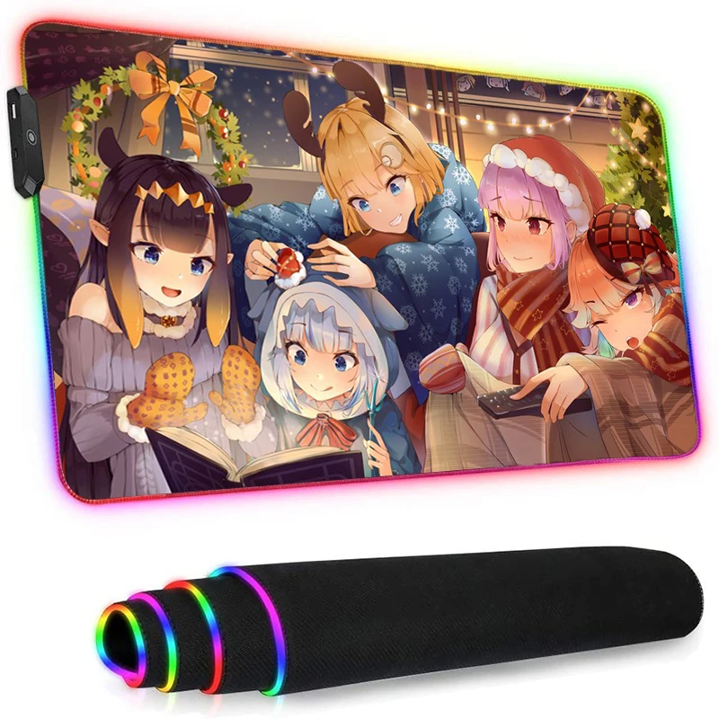 

Led Mousepad Rgb Anime Genshin Impact Pc Gamer Girl Kawaii Gaming Accessories Santoro Gorjuss Longteng Rubber Base Helltaker