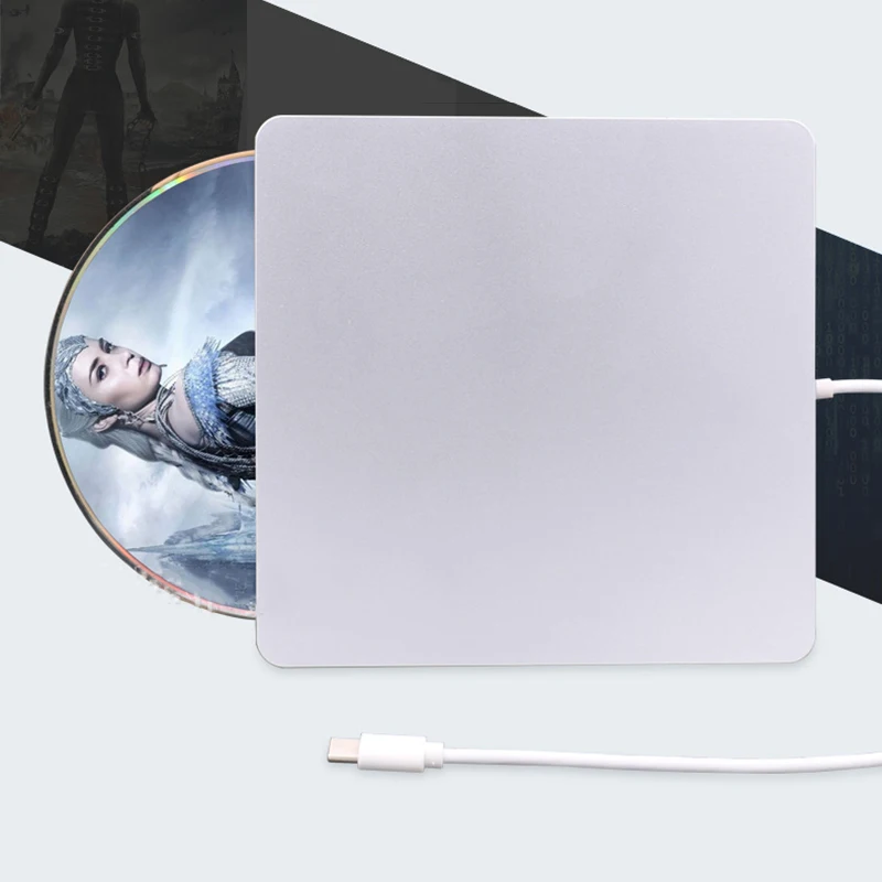 1PC External DVD Drive Optical Drive USB-C External DVD CD Burner RW Drive DVD-ROM CD-RW Player Optical Drive for Laptop