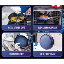 Сковорода антипригарный керамический медная сковорода для жарки антипригарная сковорода сияющая керамическая антипригарная синяя Сковорода-10 дюймов открытая сковорода