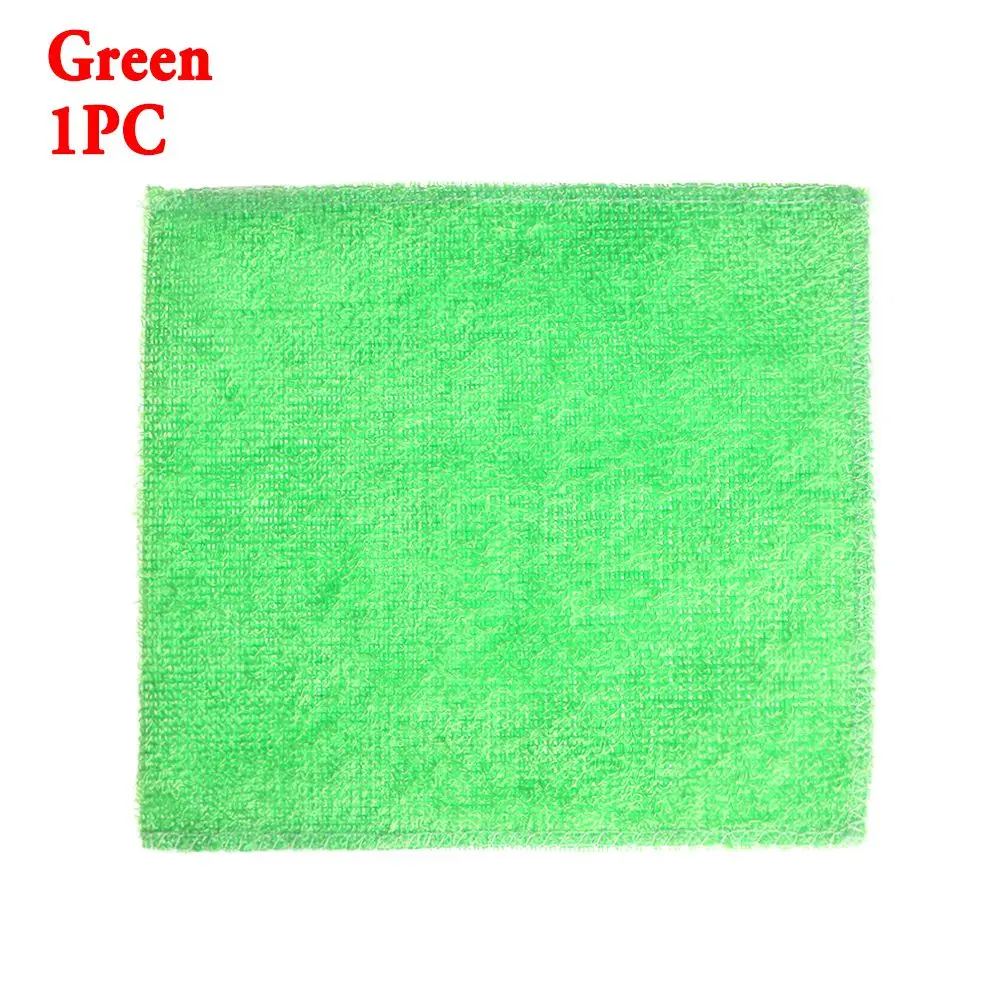 Green 1 шт. мягкие разноцветные анти-смазка тряпочки из бамбуковых волокон тряпки для мытья полотенец ткань для мытья посуды Бытовая Кухня столовая аксессуары инструменты - Цвет: Green
