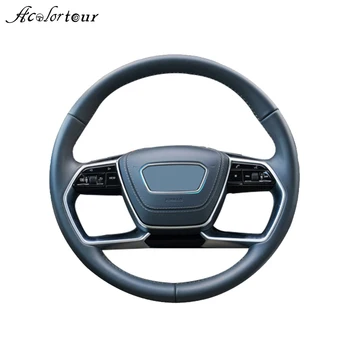 

ABS Chrome Steering wheel decoration sticker trim For Audi A6 C8 RS6 A7 S7 RS7 2018 2019 2020 Cover styling interior moulding