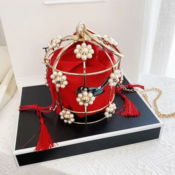 

NEW French Design Fashion Dinner Bag Cage Bag & Elegant Ethnic Style Shoulder Bag Messenger Bag Bridal Bag