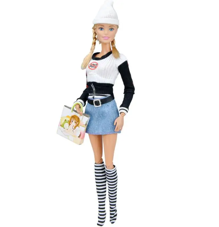 Качественная модная кукольная одежда набор ручной работы кукла игрушка наряды пальто шарф шляпа мешки для носков кукла игрушка аксессуары девочка подарки кукла Декор - Цвет: as pics