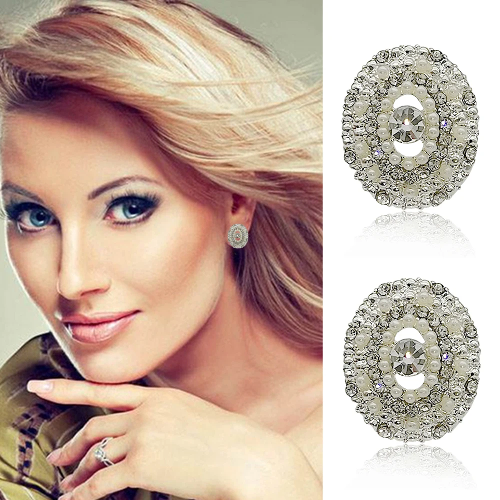 

Bridal Clip on Earrings Women Luxury Sunflower wild Multi-Varietal Round Temperament Earrings Wedding Jewelry Clip-Ons