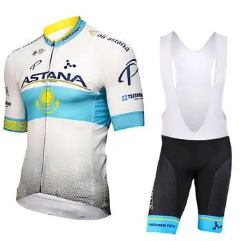 

2020 Astana Summer Professional Racing Jersey Gel Cycling Dress Breathable Ropa Padded Bike Shorts MTB Racing Clothing Kit Men