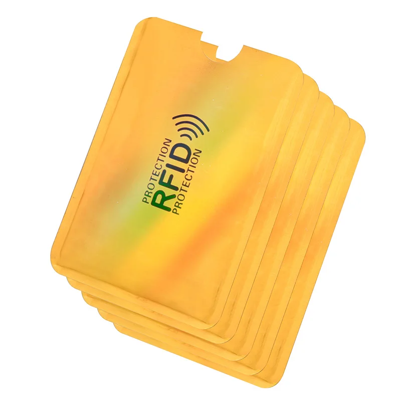 Gold(3) 5 pcs Алюминиевый NFC RFID блокирующий чехол для кредитных карт, защита id карты для ATM, Metro, Debit, защита от кражи личных данных чехол - Цвет: Gold(3) 5 pcs