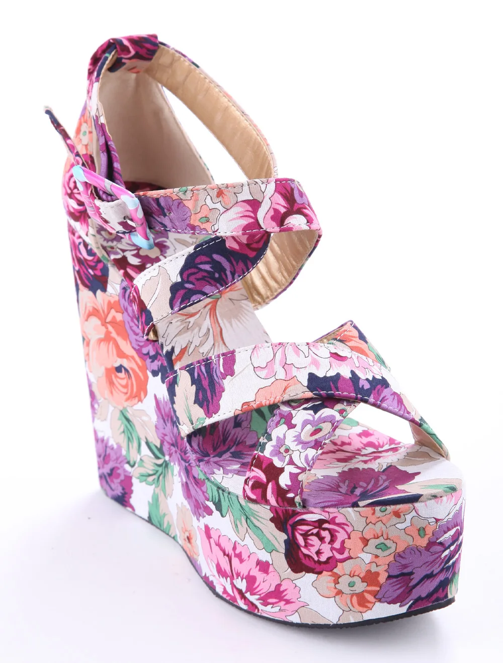 Wedge Sandals Floral 13cm High Heels Platform Summer Shoes Woman Flower Sandals Ankle Strap Ladies Shoes Women Footwear