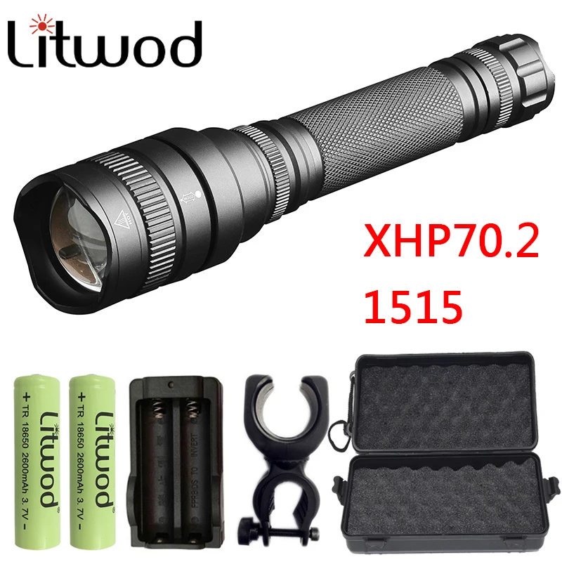 Litwod Z25 18650 лм оригинальный CREE XHP70.2 32 Вт Мощный тактический светодиодный фонарик с