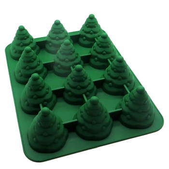 

3D Christmas Tree Shaped Fondant Cake Molds Xmas Silicone Cake Bread Decorating Sugarcraft Silicone Soap Mold Mould DIY Tool