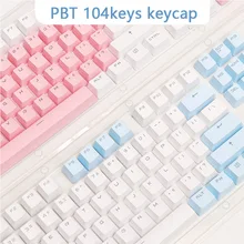 Pbt tampa de teclado mecânico com 104 teclas, tampa de teclas translúcidas para teclado de visão dupla para ceremx