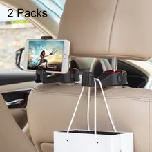 2 paket araba kafalık kanca araba telefon tutucu koltuğu arka askı bez katlanabilir klip çanta çanta çanta bakkaliye organizatör çantası