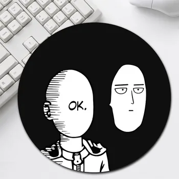 

Simple Design One Punch Man Print Game Mice Mat Unique Desktop Pad Game Mousepad Round Mouse Pad