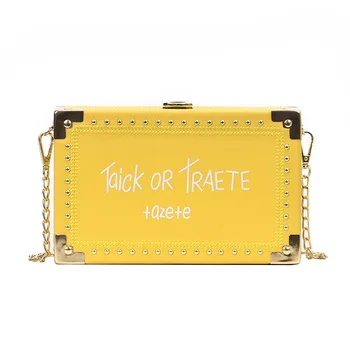 

2019 Latest Version Bag Women's Bag Summer Hipster Box Shoulder Messenger Chain Bag Lettered Square Sling Bag Chic