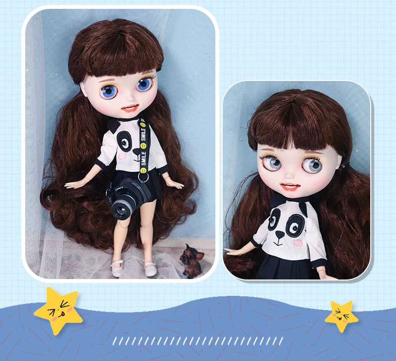 Fernanda – Premium Custom Neo Blythe Doll with Brown Hair, White Skin & Matte Smiling Face 2