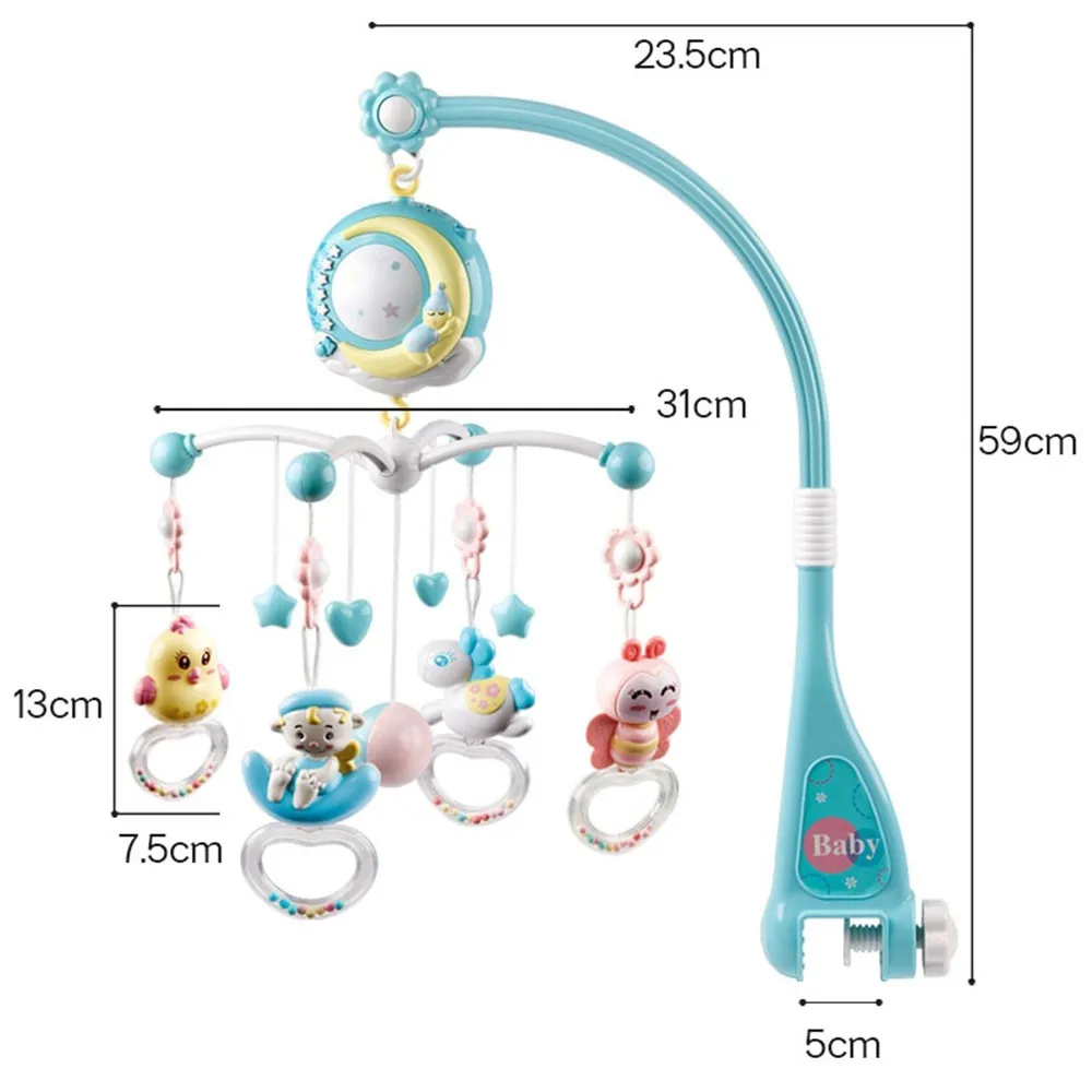 Детские погремушки в кроватку мобильные игрушки держатель вращающаяся Мобильная кровать колокольчик Музыкальная Коробка проекция 0-12 месяцев новорожденный младенец мальчик игрушки