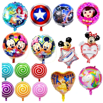 

100pcs Cartoon Multicolor Multiple modes 18 inch Round Foil Balloons Child inflatable toy Birthday Wedding Party Decoration gift