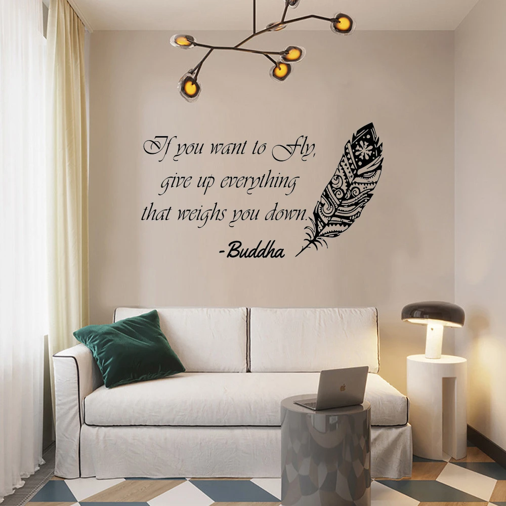 Family Wall Sticker If You Want To Fly Buddha Inspirational Quote