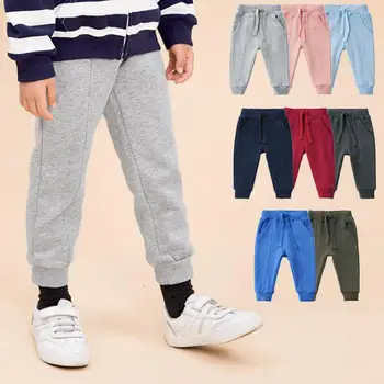 

Children's Trousers In Autumn And Winter Boys Trousers Thickened Sports Pants pure color Style Pants Cotton 2-7y Boy Clothes
