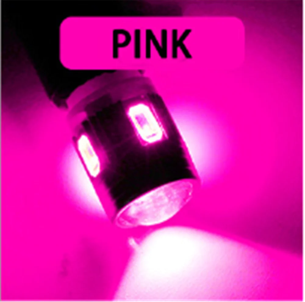 Pink 4 шт. T10 194 168 W5W автомобильный 5630 6 светодиодный задний фонарь для парковки белый свет габаритная лампа дверь свет 12 В - Испускаемый цвет: Pink