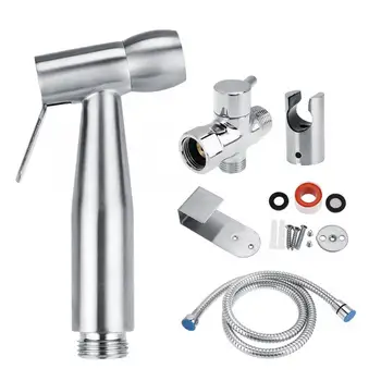 

Stainless Steel Handheld Toilet Bidet Sprayer Bathroom Shower Water Spray Head Cleaning UNS7/8 Thread Connector