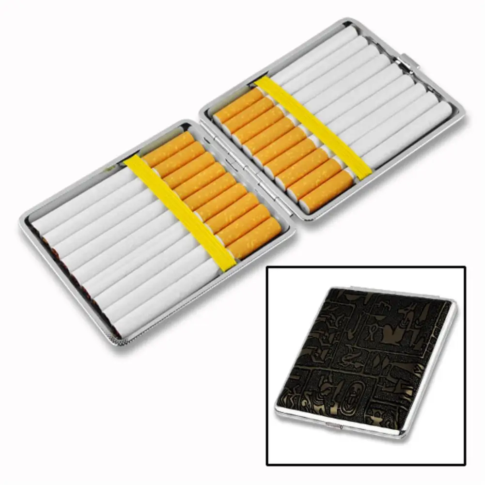 hold 18pcs Специальное предложение WITUSE! Кожаный чехол может держать, 10, 12, 14, 16, 18, 20, фильтр для сигарет Бизнес черный сигарета чехол коробка с металлом - Цвет: hold 18pcs