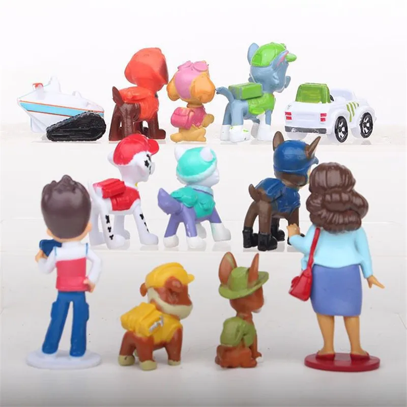 Paw Patrol 12Pcs/8Pcs Mini Dog Modle Patrol Puppy Captain Action Figure Model New year Boy's Gift Toys for Children
